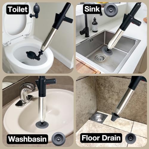 High-Pressure Toilet Plunger Powerful at Removing Blockages