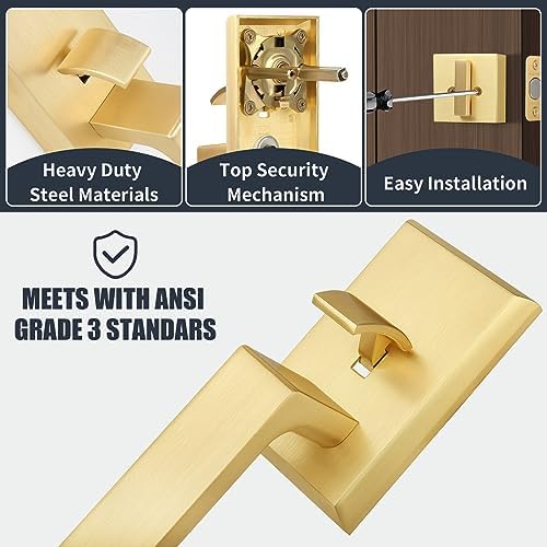 Gaurqiah Brushed Gold Handle Set Satin Brass