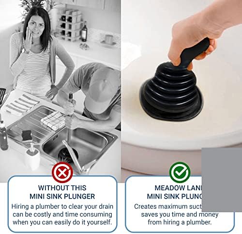 Meadow Lane Compact Sink PlungerEfficient Kitchen Bathroom Clogger