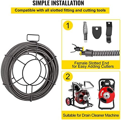 VEVOR 75 Feet 12 Inch Drain Cleaning Cable