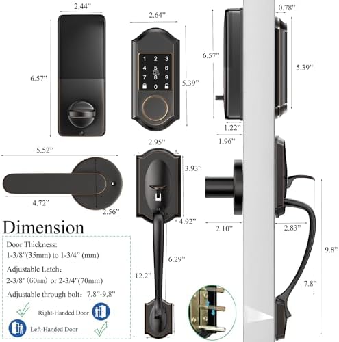 Narpult Smart Keyless Entry Deadbolt with Handle Set