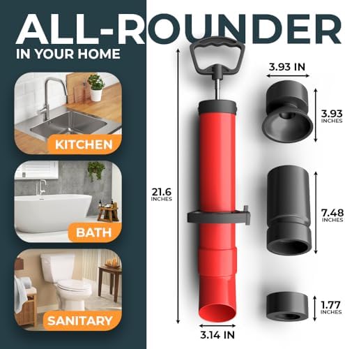 MEISTERFAKTUR Drain Blaster with 3 Attachments 68oz Volume
