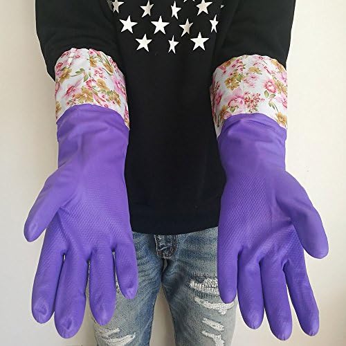 KINGFINGER Reusable Dishwashing Gloves - Latex-Free Waterproof Durable