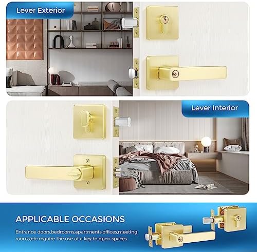 Leydebong 5-Piece Gold Door Handle Set