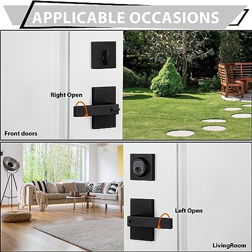Haidms Black Exterior Door Lock Set