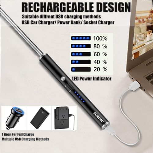 2-Pack Electric Candle Lighter USB Rechargeable with Flexible Neck Low-Cost Design