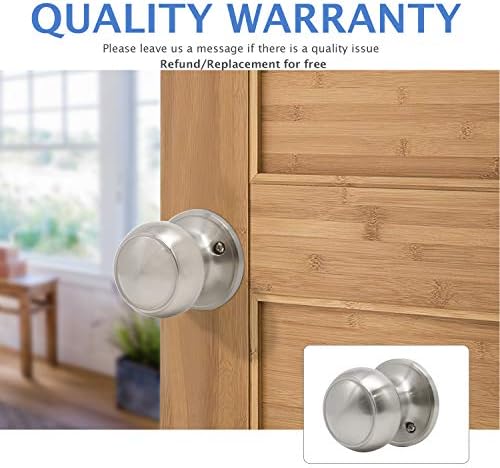 2-Piece Dummy Door Knobs Set Pull Push Function Satin NickelFinish