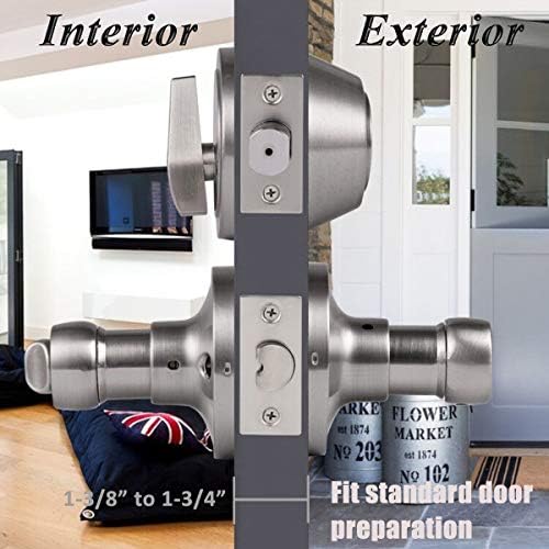 Probrico 4-Piece Satin Nickel Entry Lever Deadbolt Set