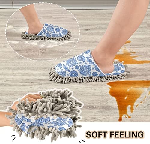 DOMIKING Boho Style Mop Slippers