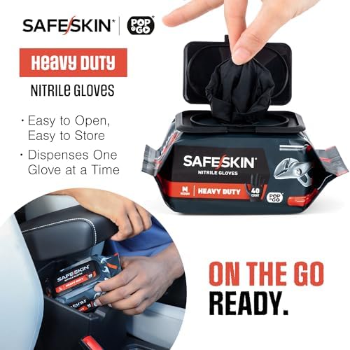 SAFESKIN Heavy Duty Nitrile Disposable Latex Free Gloves