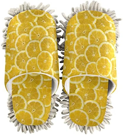 Domiking Lemon Slices Mop Slipper for Floors