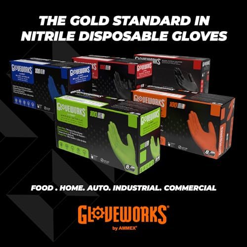 HD Orange Nitrile Gloves for Mechanics straight to your door