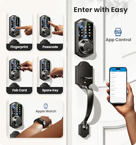 Smart Door Lock with Fingerprint App Unlock for Home Security