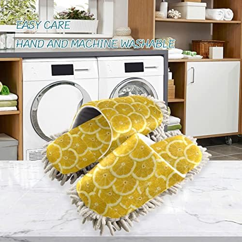 Domiking Lemon Slices Mop Slipper for Floors