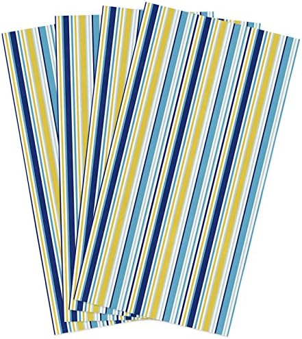 Perfect Kitchen Essentials Yellow Blue Stripe Microfiber Towels