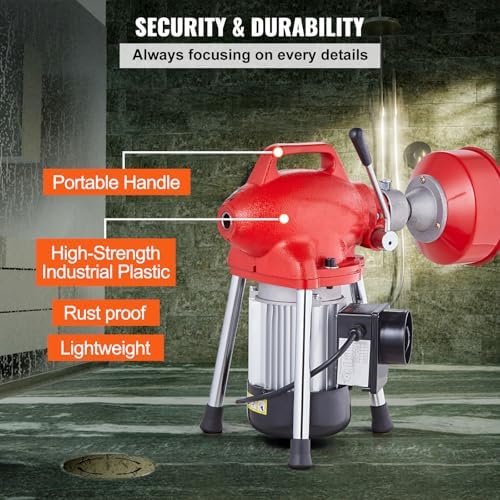 VEVOR 250W Electric Drain Cleaner with 250W Motor