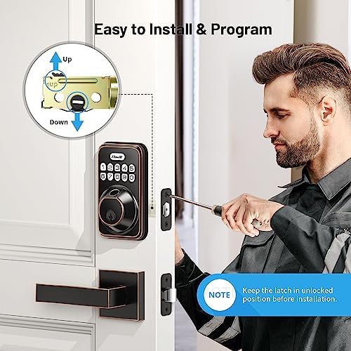 Zowill Fingerprint Door Lock Set - Biometric Entry System with 2 Handles