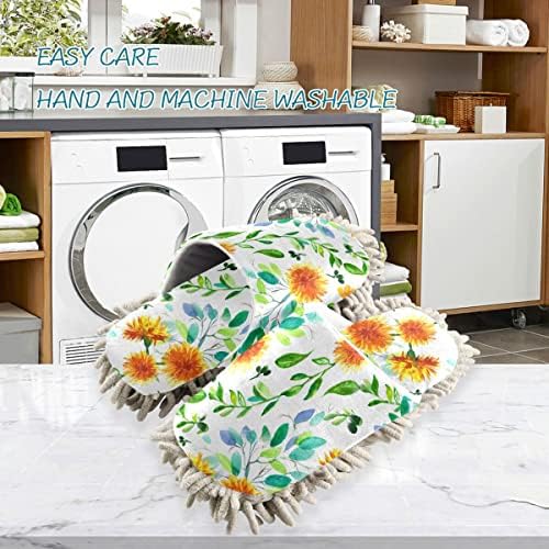 DOMIKING Dandelion Flowers Mop Slippers for Floor Cleaning