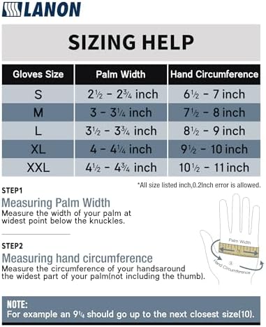 LANON Food Safe Disposable Nitrile Gloves Latex-Free Powder-Free Large Black