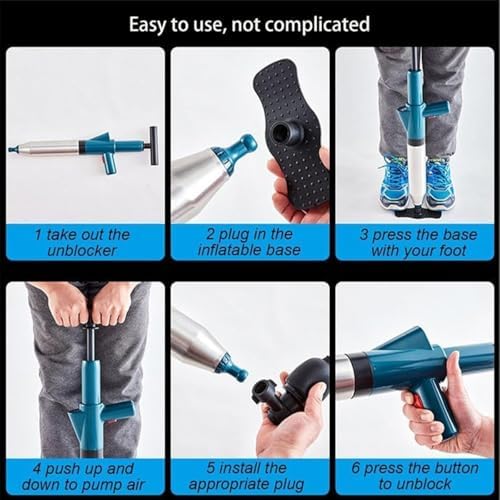 Pneumatic Toilet Plunger for Clogs