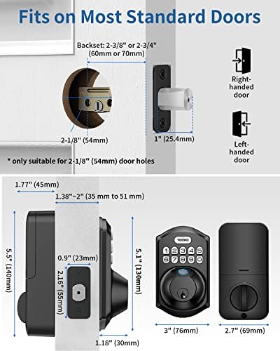 Teeho TE002W Secure Entry Smart Deadbolt Lock