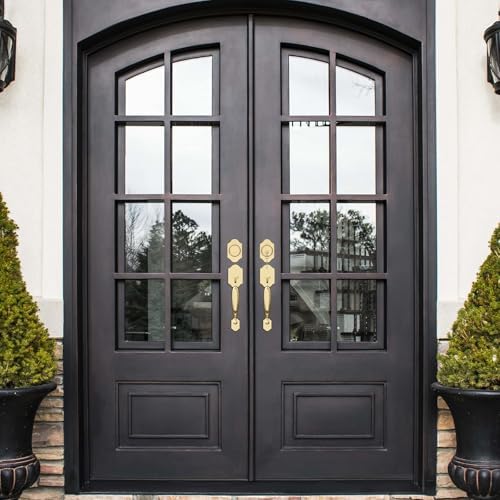 Haidms Gold Double Door Handle Set with Deadbolt