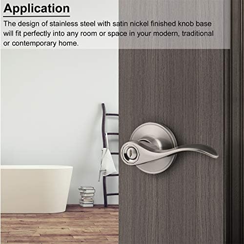 Knobonly 2-Piece Door Lever Handle Set Satin Nickel Finish