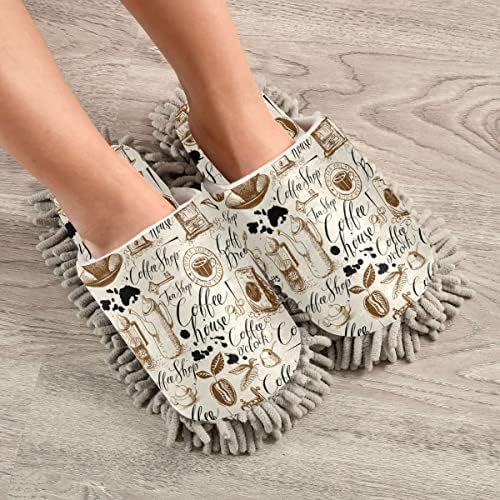 Coffee Mop Slippers for Women - Comfort Supportive Washable