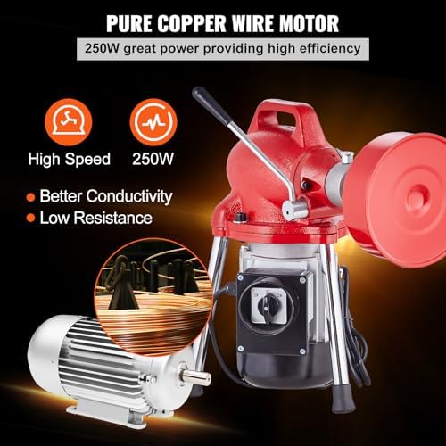 VEVOR 250W Electric Drain Cleaner with 250W Motor