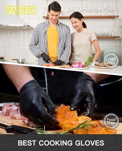 4 Mil Nitrile Gloves Black Latex-Free Food-Safe