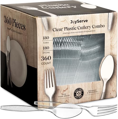 Bulk Plastic Cutlery Set - Heavy Duty Spoons Forks