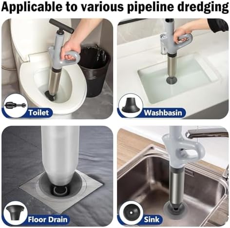 Klusj Pneumatic Floor Drain Unclogging Tool White