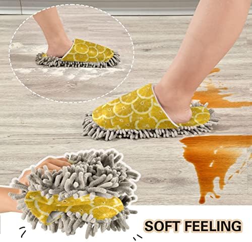 Domiking Lemon Slices Mop Slipper for Floors