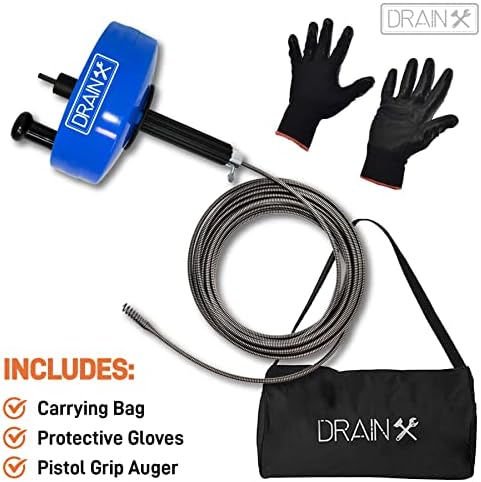 DRainX 35-FT Steel Power Pro Drum Auger for Plumbing