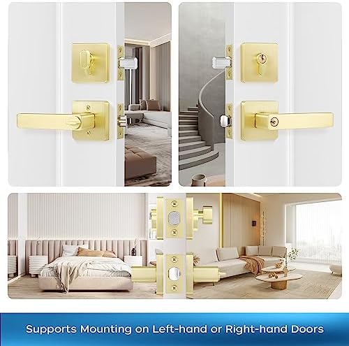 Leydebong 5-Piece Gold Door Handle Set