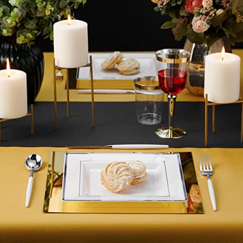 party plates disposable white with silver rim