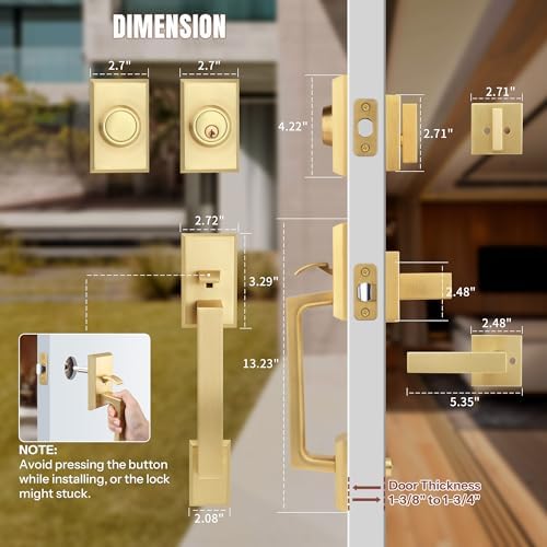 Premium Double Front Door Lock Set