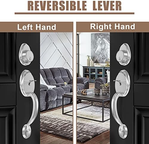 Natsukage Front Door Handle Set with Deadbolt Lever