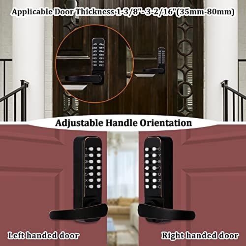 CODACE Combination Lock with Keypad - Front Door Security
