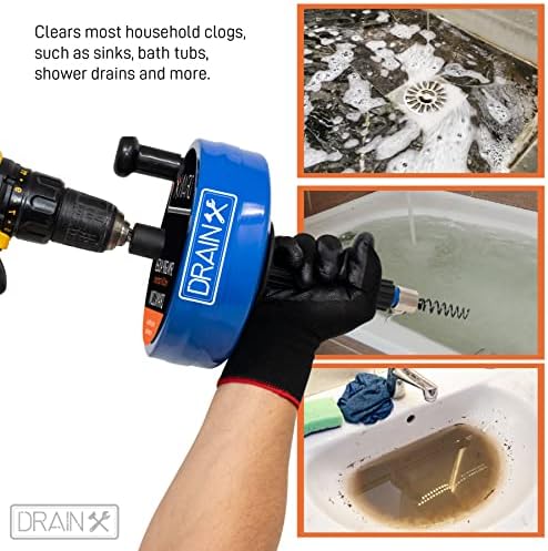 DRainX 35-FT Steel Power Pro Drum Auger for Plumbing