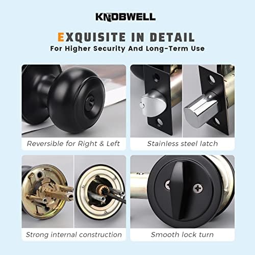 8-Piece Door Knob and Deadbolt Set for Entry Doors