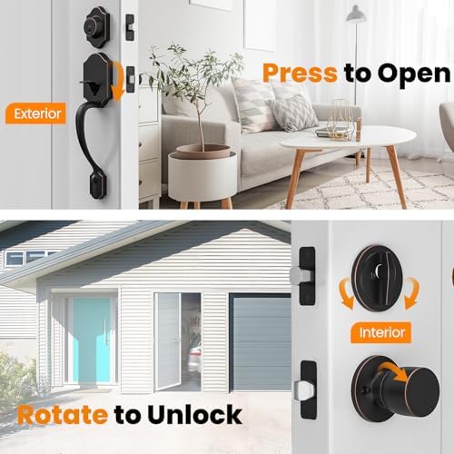 Secure Front Door Handle Set for Home Use