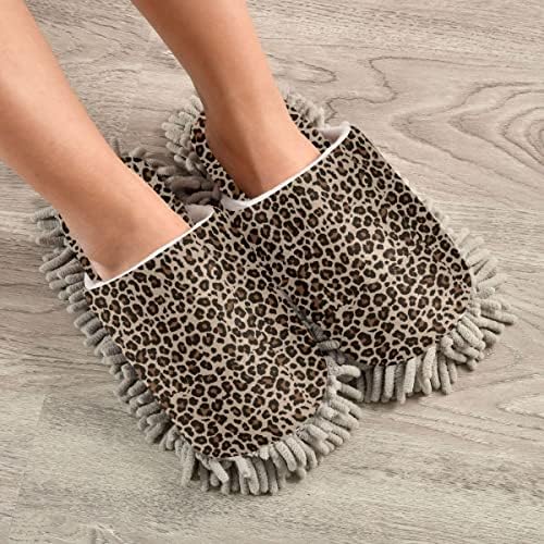 Leopard Slippers for Women - Washable Floor Cleaning Mops