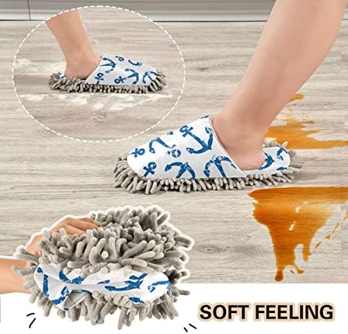 DOMIKING Anchors Mop House Slippers