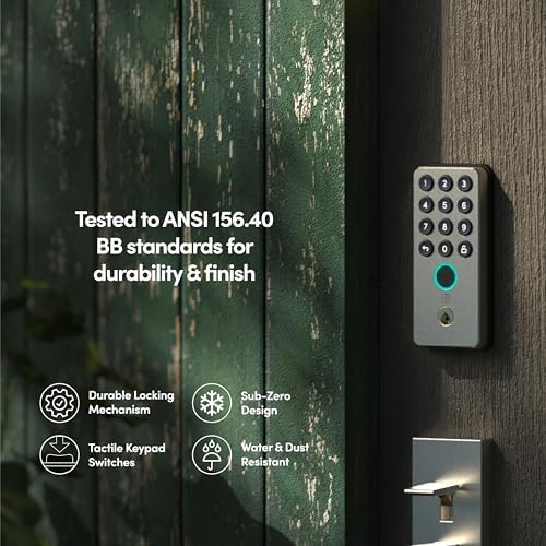 SATIN Nickel Smart Lock with Remote Fingerprint Features