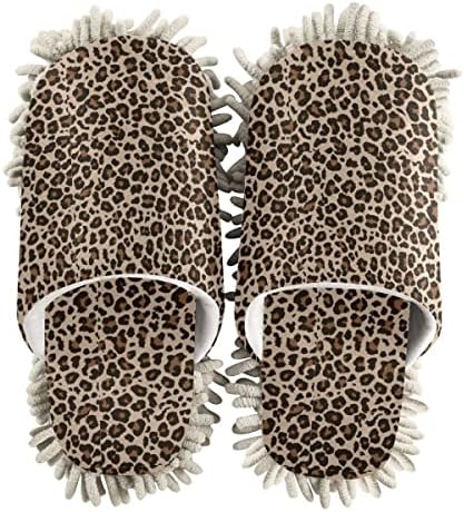 Leopard Slippers for Women - Washable Floor Cleaning Mops