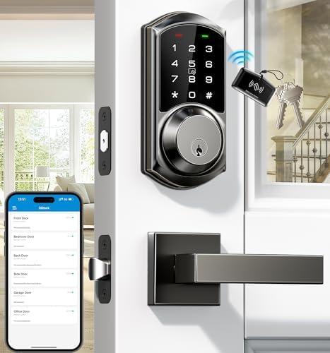 Smart Door Lock with Fingerprint App Unlock for Home Security