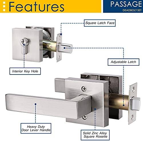 3-Pack Keyed Entry Door Lockset with Deadbolt and Keys