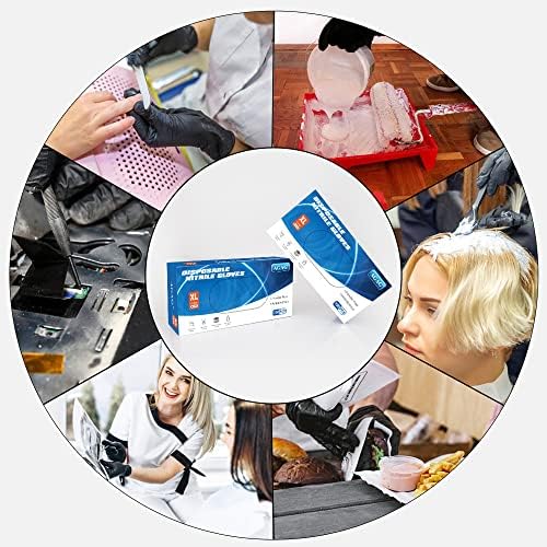 AGAG Nitrile Gloves Experience Black Cooking Gloves 100PCs 5mil Ultra Strong Cleaning Gloves