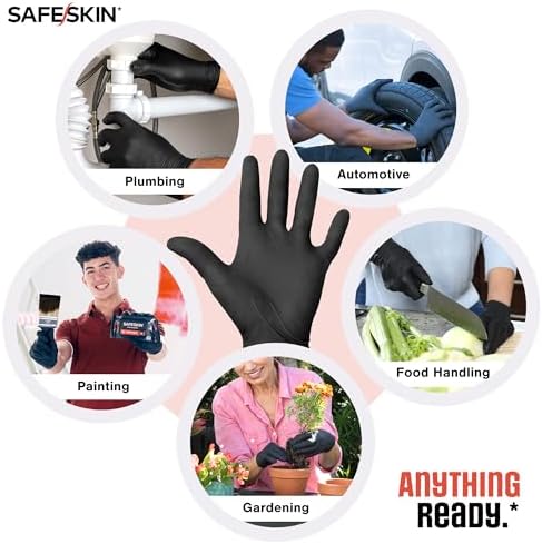 SAFESKIN Heavy Duty Nitrile Disposable Latex Free Gloves
